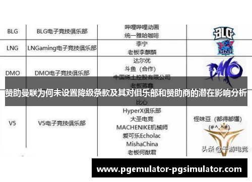 赞助曼联为何未设置降级条款及其对俱乐部和赞助商的潜在影响分析