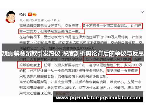 魏震禁赛罚款引发热议 深度剖析舆论背后的争议与反思